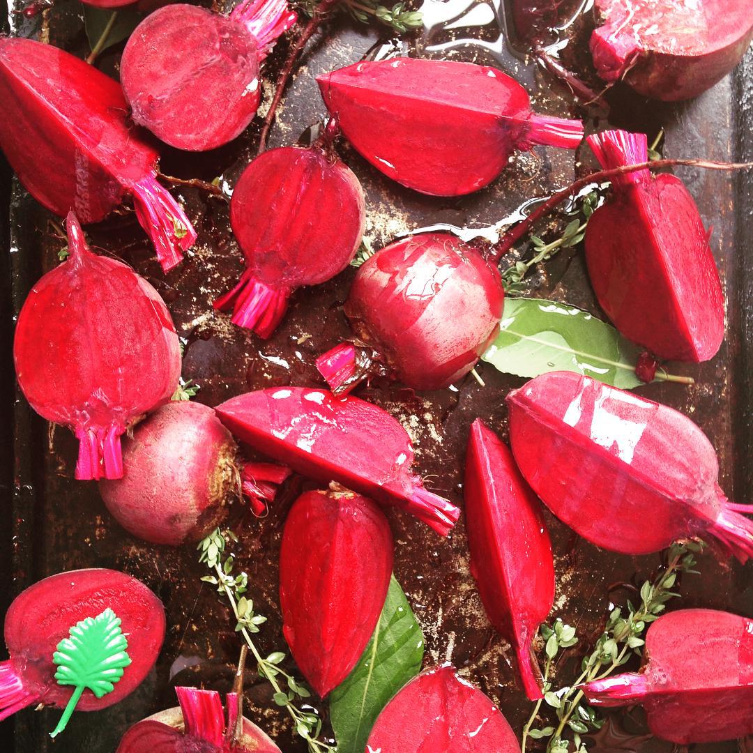 Beetroots plus a little oil.  Image courtesy of Rosie Reynolds' Instagram (@rrfoodstyle)