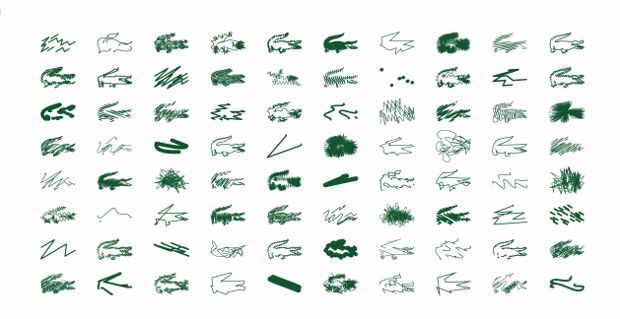 Peter Saville's reworkings of the Lacoste crocodile logo