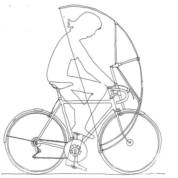 Bicycle Umbrella Study - Richard Sapper