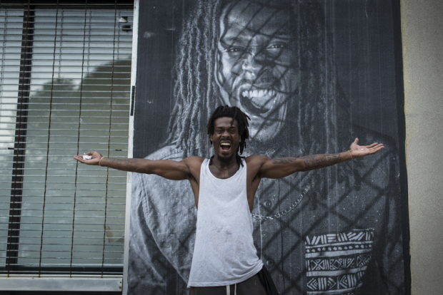 Morgan State University’s Inside Out project, #BlackLivesMatter, at 1400 Greenmount Ave, Baltimore. Photography by Kelli Williams and Christopher Metzger