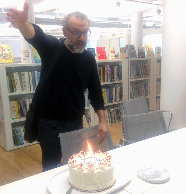 Massimo Bottura at Phaidon's New York office