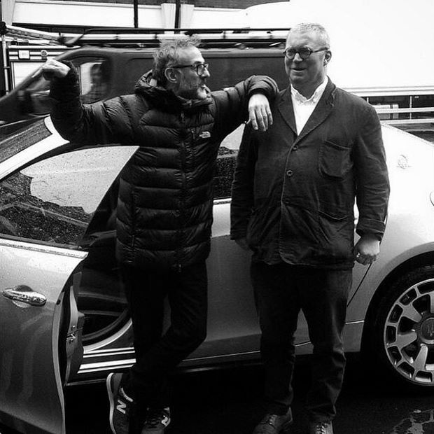 Massimo and St John's Fergus Henderson in London. Image courtesy of Massimo's Instagram