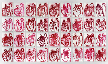 Louise Bourgeois — The Family, 2008 Gouache on paper, suite of 36 36.8 x 27.9 cm / 14.5 x 11 in each  © The Easton Foundation/Licensed by VAGA