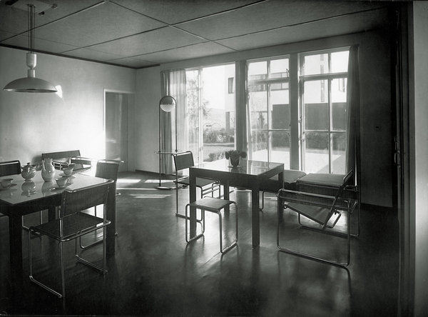 Walter Gropius's contribution to the Weissenhof Estate, featuring Breuer's furniture. C. 1927