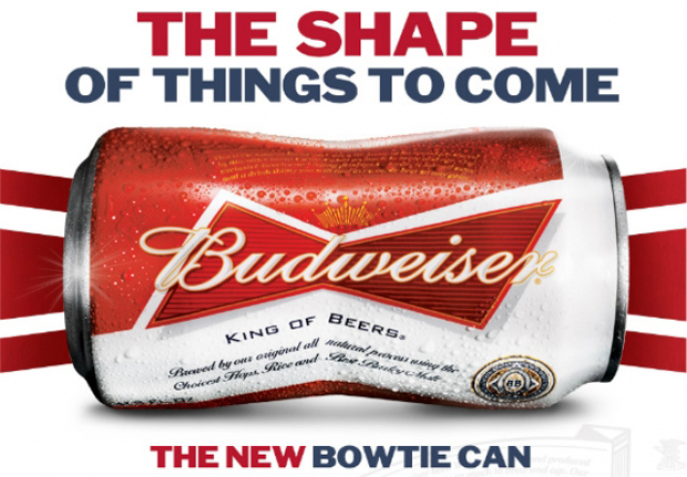 Budweiser bowtie can advertising