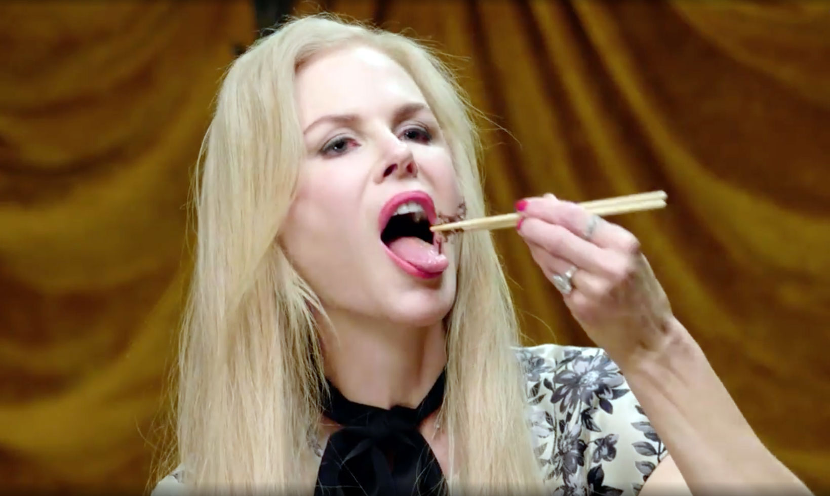 Kidman enjoying insects in her new Vanity Fair video
