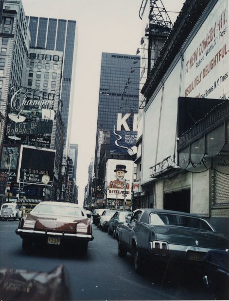 William S. Burroughs Midtown Manhattan, 1965 C-type print, 7.3 x 5.9 cm © Estate of William S. Burroughs Courtesy of the Barry Miles Archive