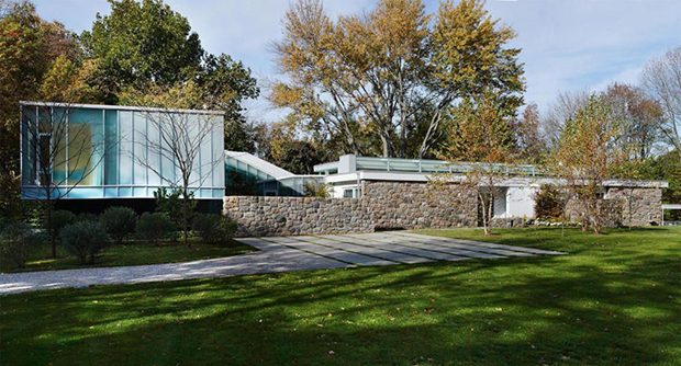 Breuer House New Canaan II, New Canaan, Connecticut, 1951 by Marcel Breuer. Photograph by Michael Biondo. Image courtesy of houlihanlawrence.com