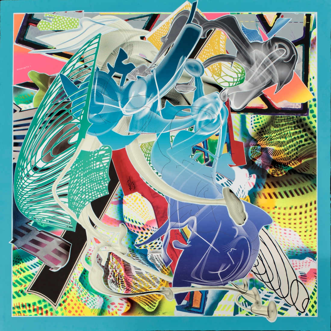 Cantahar (1998) by Frank Stella. Lithograph, screenprint, etching, aquatint and relief on paper