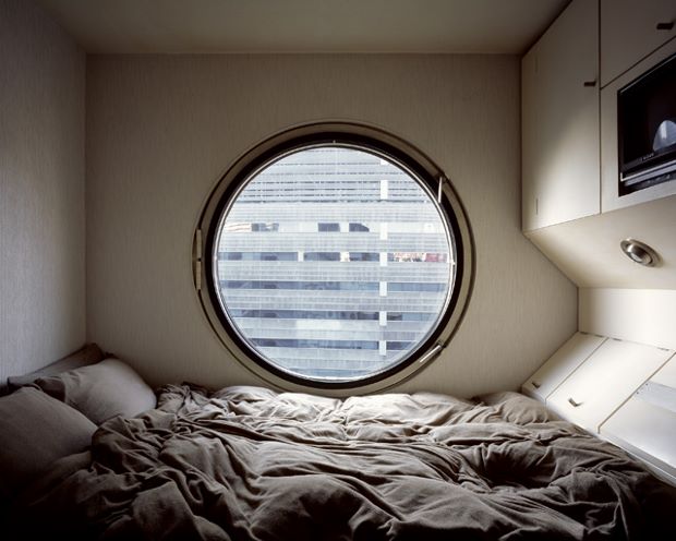 A room in Nakagin Capsule Tower. Photo by Noritaka Minami