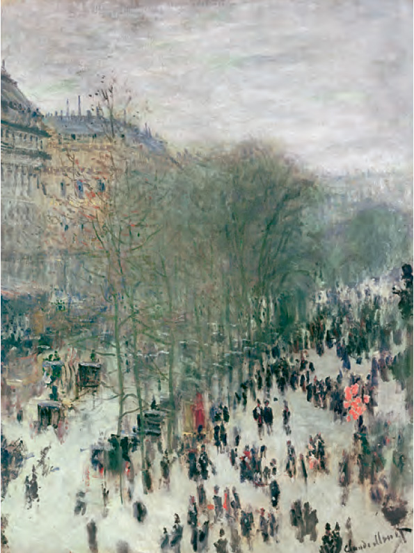 Boulevard des Capucines (1873) by Claude Monet, as reproduced in The Art Museum