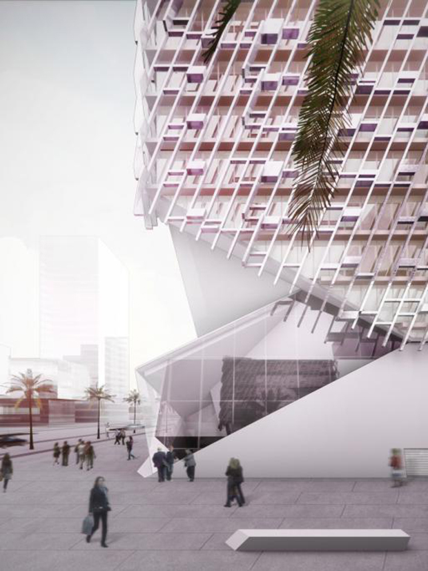 Renderings of the Casablanca Finance City Tower by Morphosis