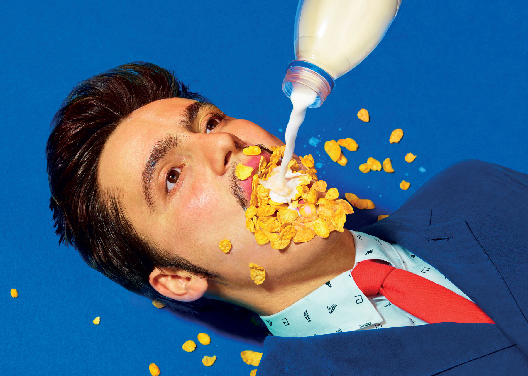 Jacket and tie, Burberry Prorsum; shirt, Paul Smith. Shot by Maurizio Cattelan and Pierpaolo Ferrari for New York Magazine