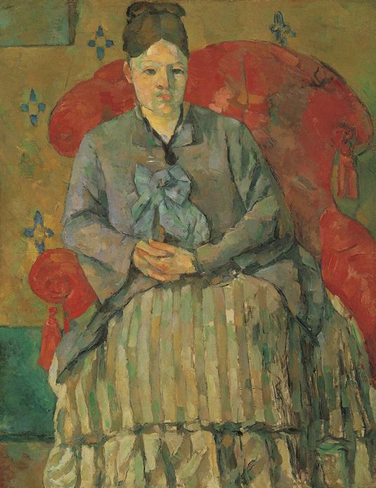 Paul Cézanne, Madam Cézanne in a Red Armchair, c.1877 Oil on canvas, 72.4 × 55.9 cm / 28½ × 22 in Museum of Fine Arts, Boston, Massachusetts. As reproduced in Art in Time