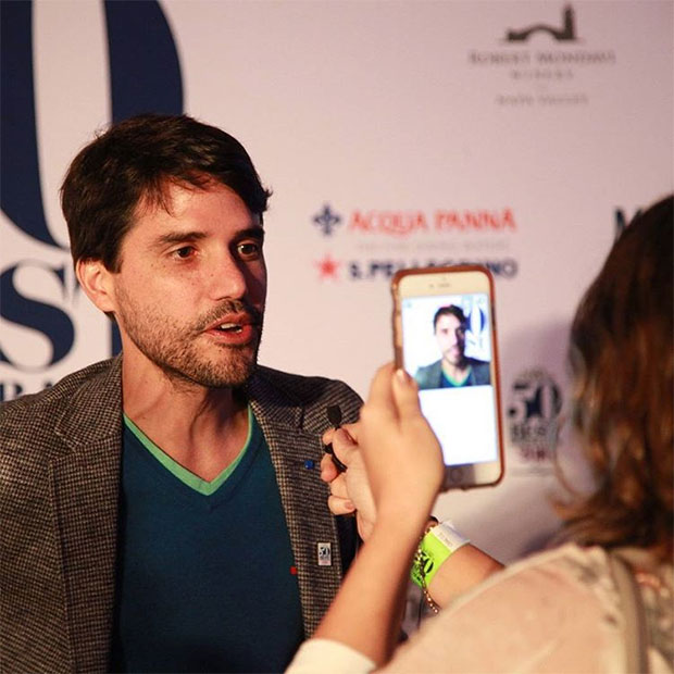 Virgilio Martinez at last night's Latin America 50 Best Restaurant awards. Image courtesy of 50 Best's Instagram