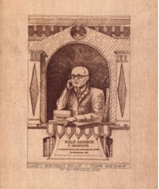  A sketch of Philip by architect César Pelli and his wife Diana Balmori, given to Philip for his seventy-fifth birthday, New York, 8 July 1981