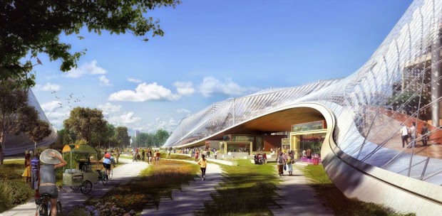 Google's North Bayshore campus proposal, by Bjarke Ingels and Thomas Heatherwick. Courtesy of Google