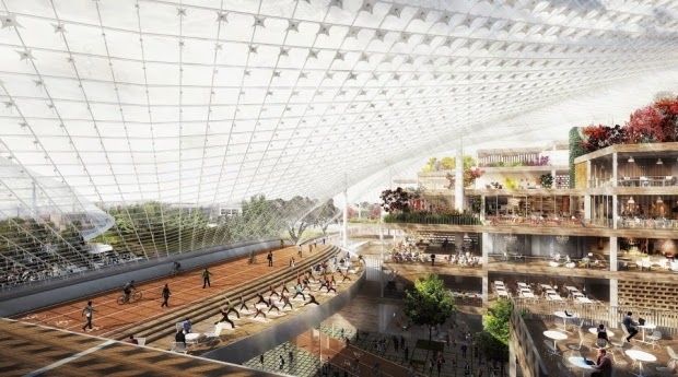 Google's North Bayshore campus proposal, by Bjarke Ingels and Thomas Heatherwick. Courtesy of Google