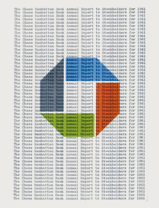Chase Manhattan Bank logo (1961) by Ivan Chermayeff, as reproduced in Graphic