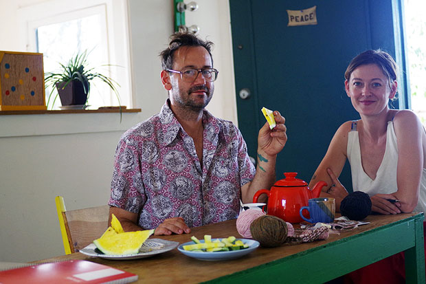 Chris Johanson with his wife and fellow artist Johanna Jackson