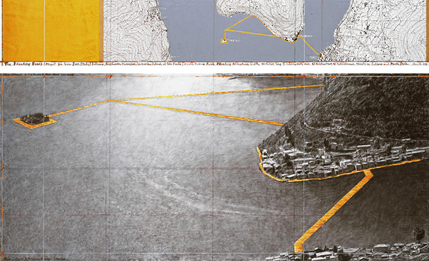 Collage for The Floating Piers by Christo  © 2014 Christo 