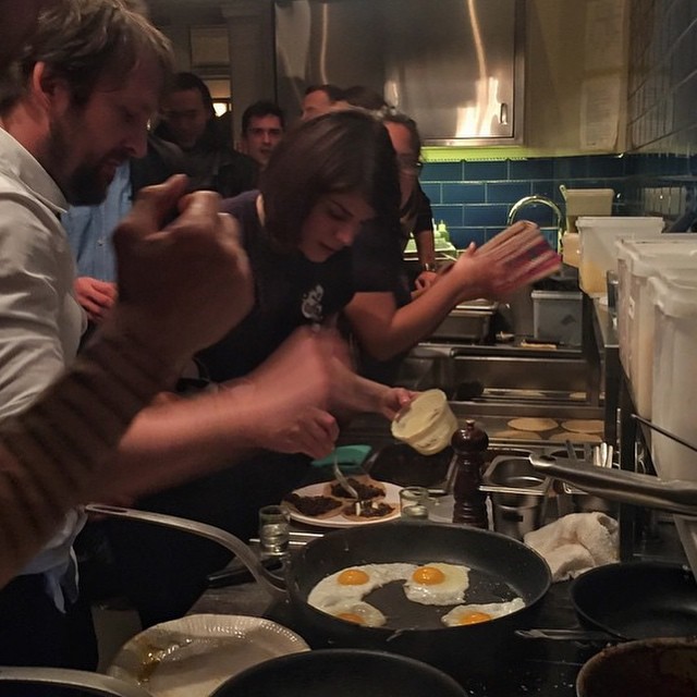 Redzepi and Sanchez at work in the Clove Club, London