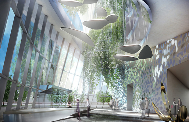 Interior renderings for Flying Garden Tower by Coop Himmelb(l)au - photo courtesy Coop Himmelb(l)au