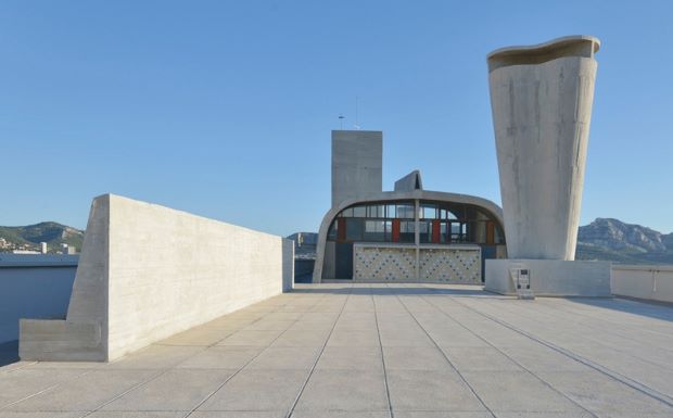 The restored roof at Cité Radieuse, Marseilles