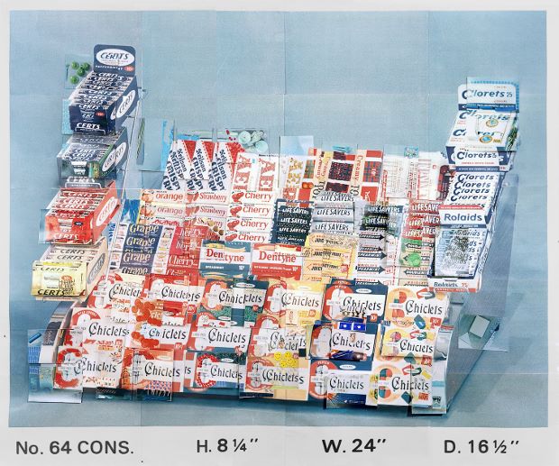 Gum Display Stand, No. 64 CONS H. 8 1/4” W. 24” D. 16 1/2” ” (2014) by Sara Cwynar, from Flat Death