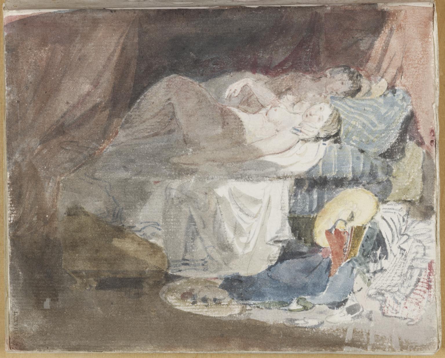 Nude Swiss Girl and Companion on a Bed, 1802, Joseph Mallord William Turner (1775-1851) © Tate, London 2017