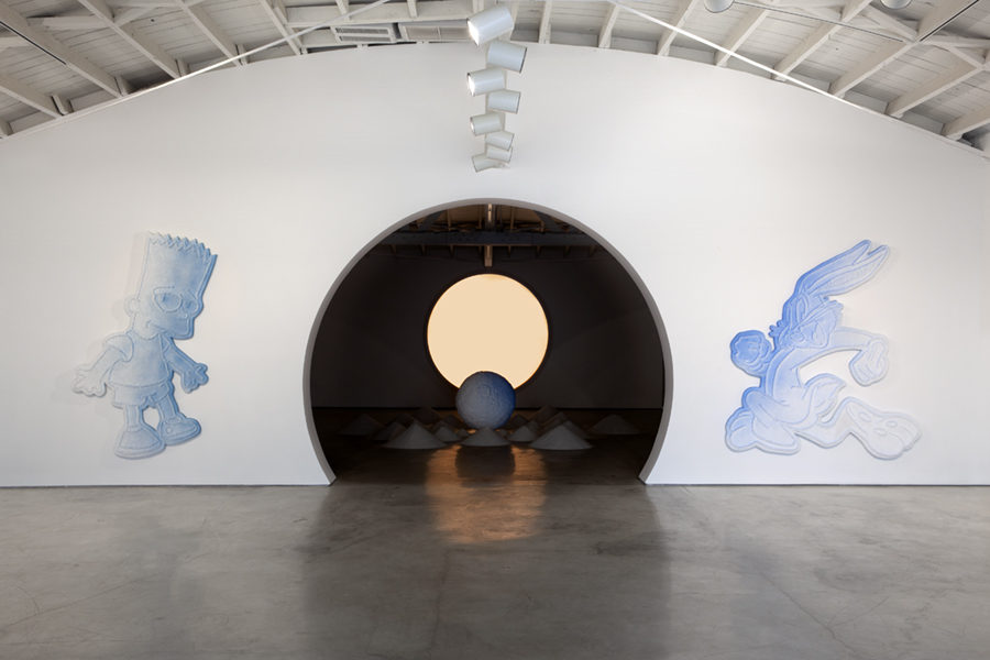 An Installation view of Daniel Arsham's Character Study