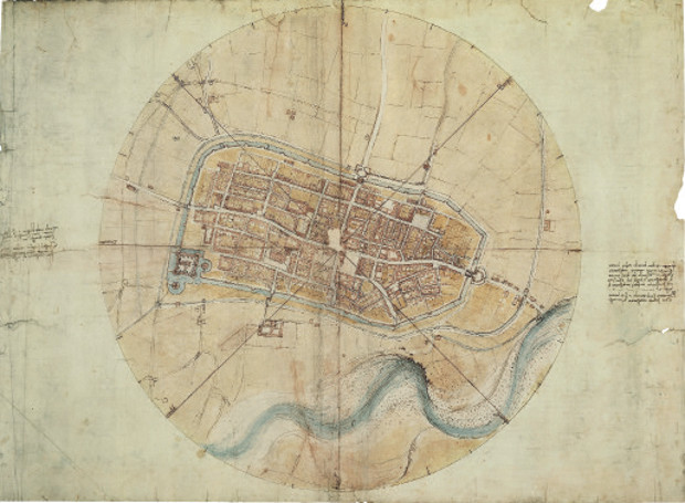 Leonardo da Vinci A plan of Imola (1502) as featured in Map