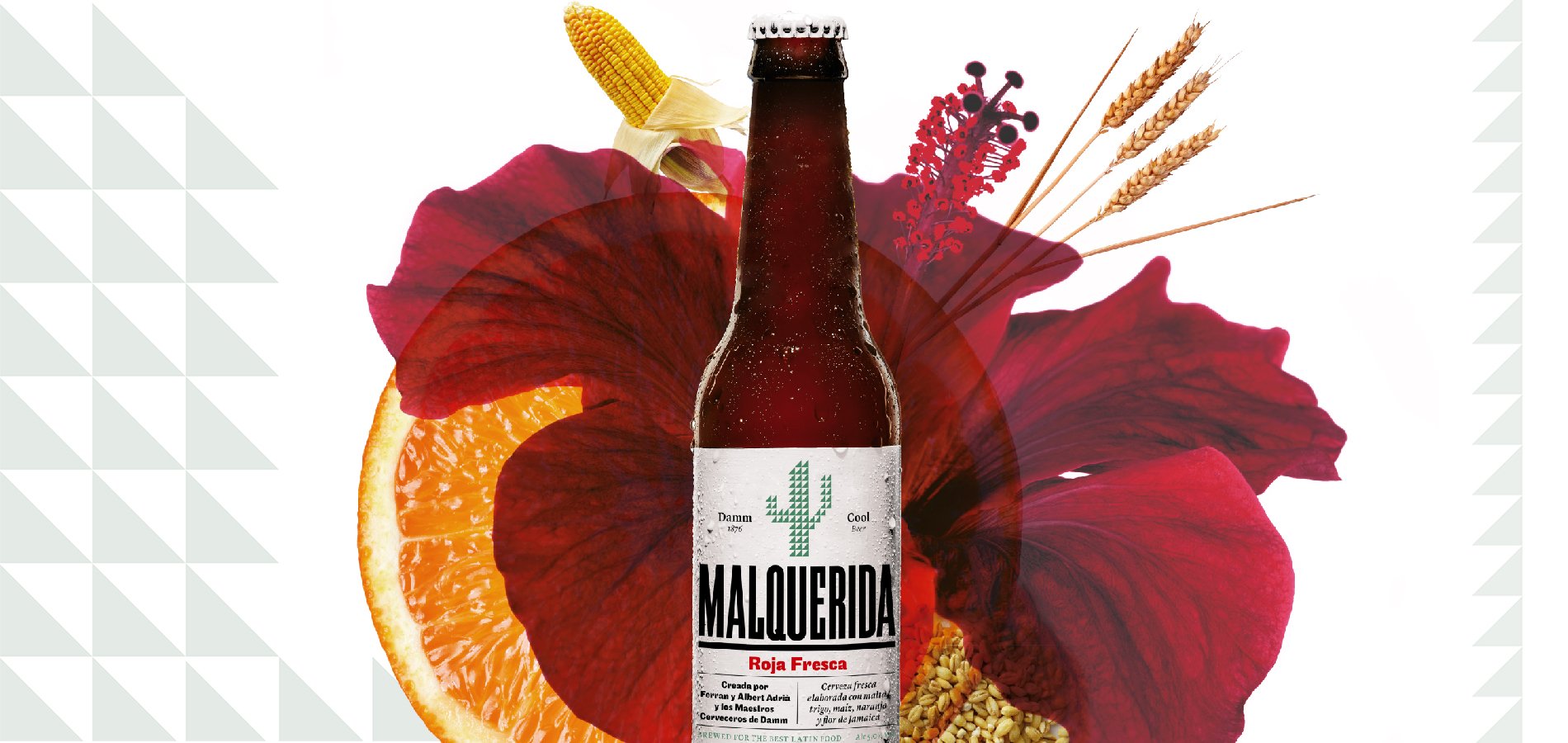 A Malquerida bottle with some of its flavourful ingredients