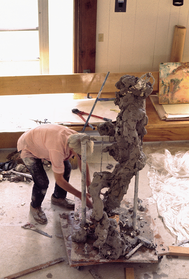 De Kooning working on Clamdigger (1972). Photograph by Hans Namuth. As reproduced in A Way of Living: the Art of de Kooning