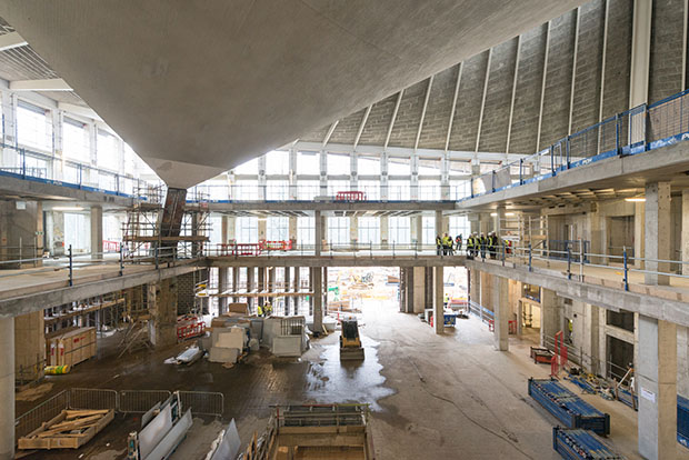 Work gets underway inside the new Design Museum. Photography by French + Tye