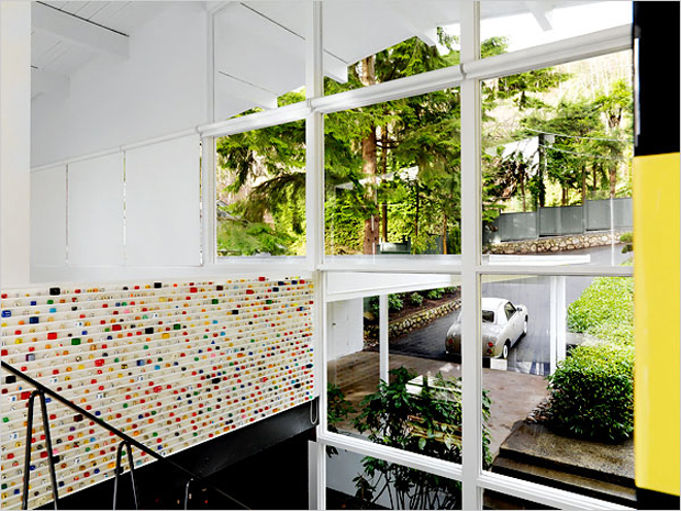 Objets above Douglas Coupland's hallway. Photo by Martin Tessler