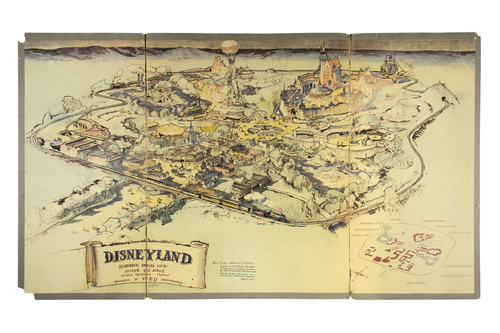 Walt Disney and Herb Ryman's original Disneyland map. Image courtesy of Van Eaton Galleries