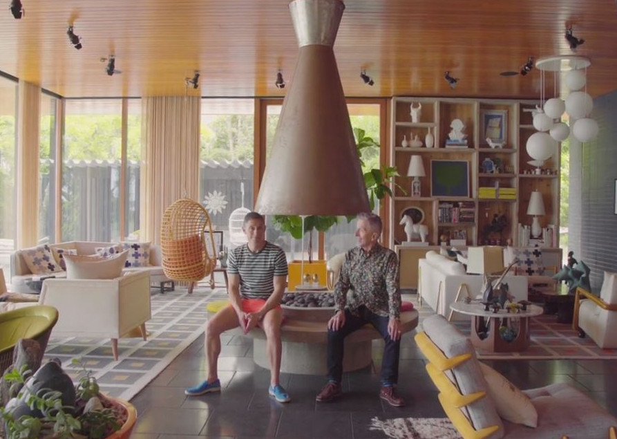 Simon Doonan (right) and Jonathan Adler in their Shelter Island home