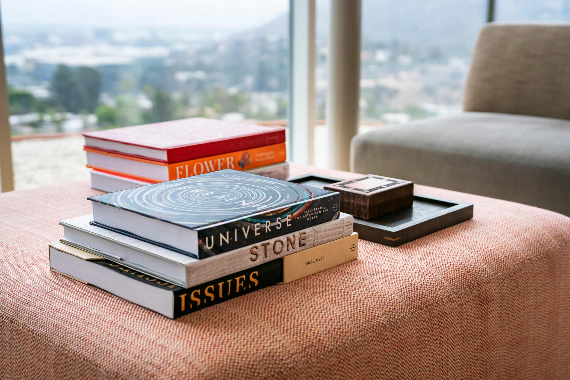 Phaidon books at The California House by Gluck+. Photography: Paul Vu/Here and Now Agency (@hereandnowagency);Styling: Dorothea Coelho Interiors (@dorotheacoelho); Architecture: Gluck+ @gluck_plus