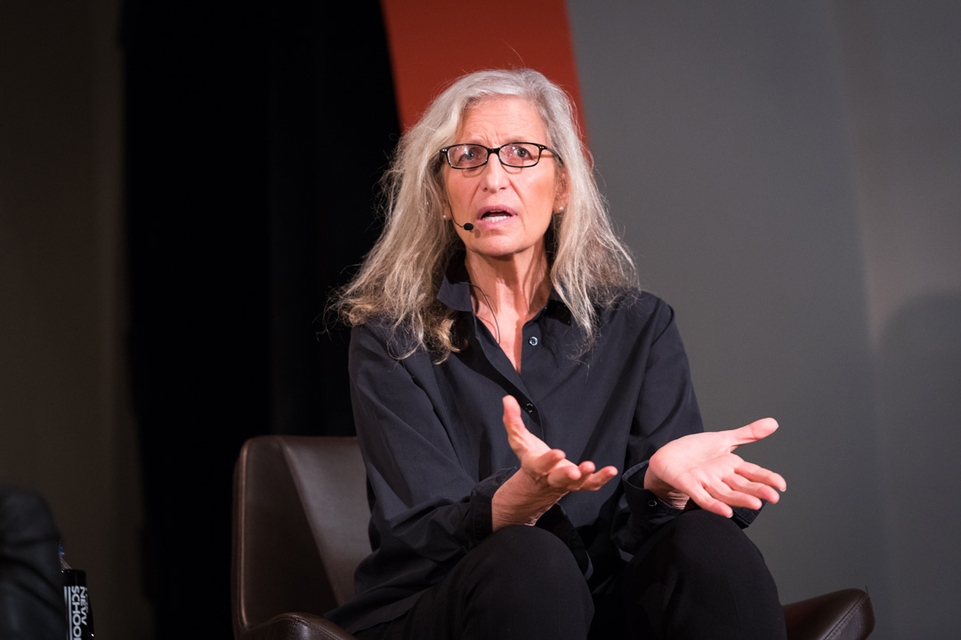 Annie Leibovitz speaking during her Times Talk, New York, October 2017