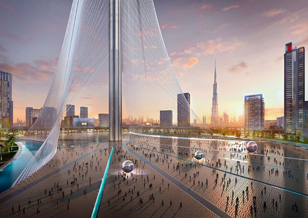 Architectural rendering for Santiago Calatrava’s Dubai tower. Image courtesy of Emaar