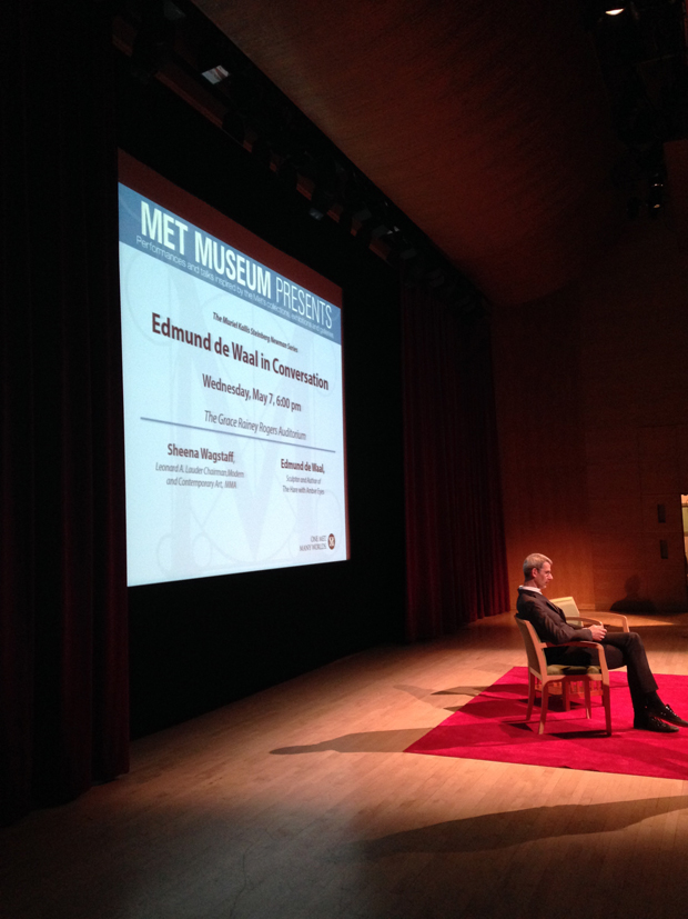 Edmund prepares for his talk at the Met