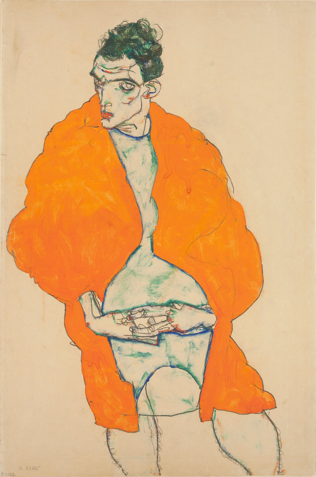 Standing male figure, self-portrait (1914) by Egon Schiele