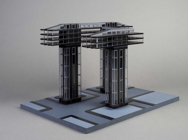 Model of El Lissitzky’s cloudprop proposal (1925)