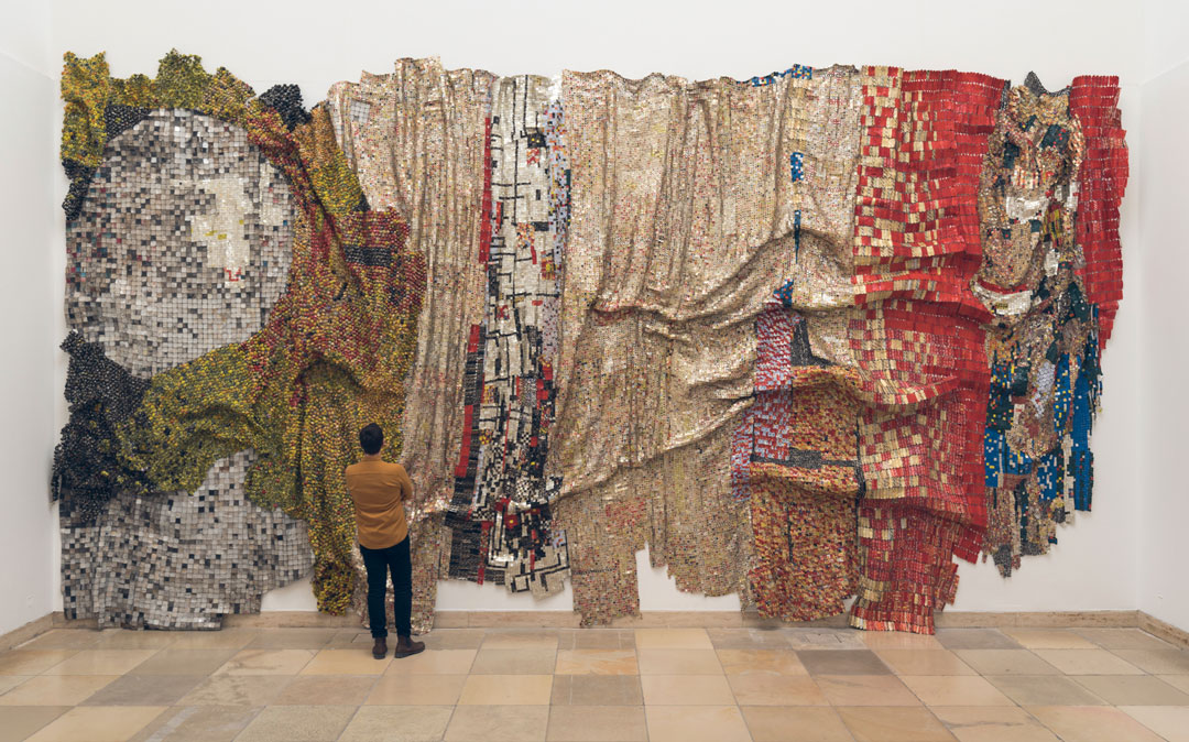 In the World, But Don't Know the World by El Anatsui. hotograph Maximilian Geuter