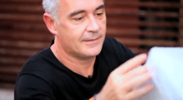 Ferran Adrià unwraps his advance copy of elBulli 2005-2011 in our video