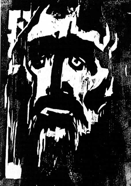 The Prophet (1910) (woodcut) by Emile Nolde