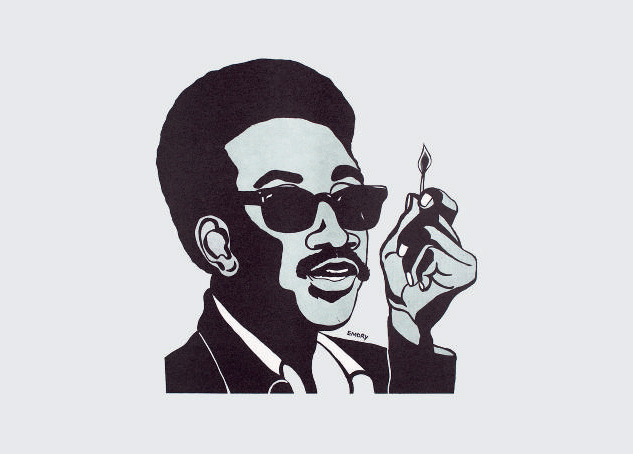 Emory Douglas, ‘H. Rap Brown (Man with Match)’, 1967. As reproduced in California: Designing Freedom