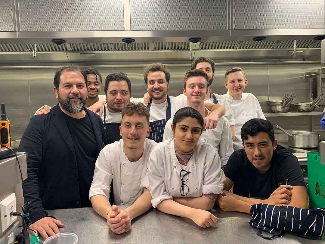 Enrique with the Annabel's team, including Coko Becker (third from left)