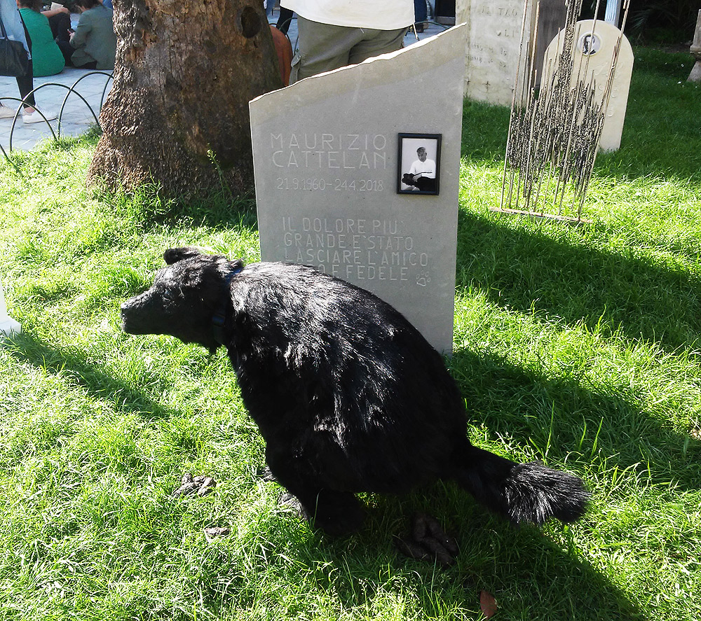 Cattelan's own grave in Eternity (2018) by Maurizio Cattelan